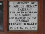 BAKER Charles Henry & Hannah Elizabeth