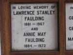 FAULDING Lawrence Stanley 1881-1967 & Annie May 1884-1972