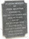 CORBETT John Quinton -1953 & Kathleen -1960