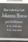 HEESE Johanna nee GRUTZNER 1871-1908