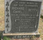 JEREMIAH Richard Carel -1940 & Betty -1970