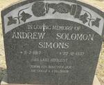 SIMONS Andrew Solomon 1917-1937