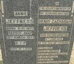 JEFFREYS Henry Zachariah -1954 & Annie 1877-1977
