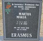 ERASMUS Martha Maria 1927-2002