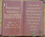 MARUPING Francinah Mmakola 1929-1958