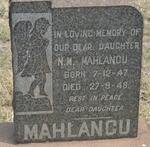 MAHLANGU N.M. 1947-1948