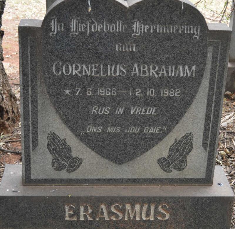 ERASMUS Cornelius Abraham 1966-1982