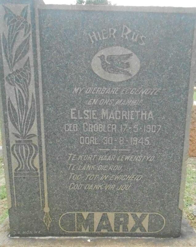 MARX Elsie Magrietha GROBLER 1907-1945