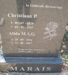 MARAIS Christiaan P. 1920-1967 & Alida M.A.G. 1924-2007