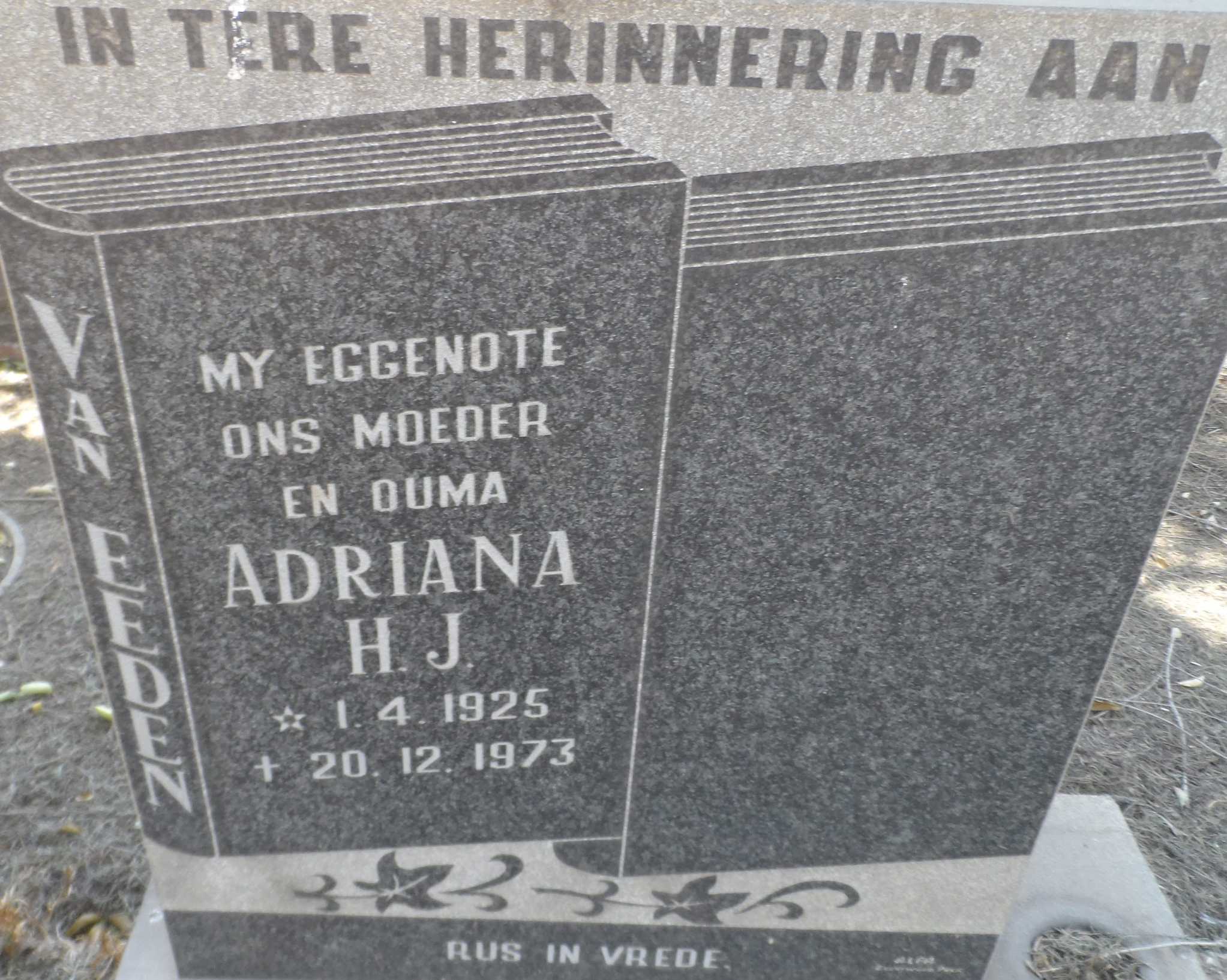 EEDEN Adriana H.J., van 1925-1973