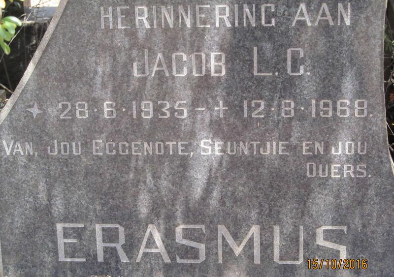 ERASMUS Jacob L.C. 1935-1968