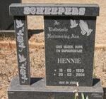 SCHEEPERS Hennie 1920-2004