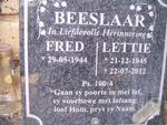 BEESLAAR Fred 1944- & Lettie 1945-2012