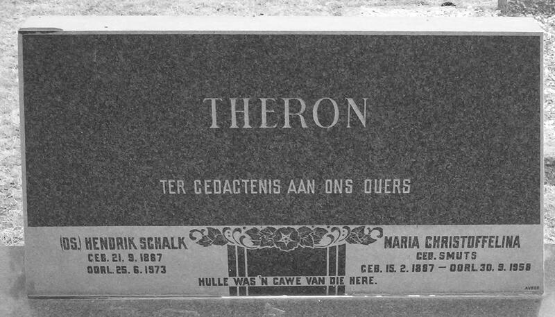 THERON Hendrik Schalk 1887-1973 & Maria Christoffelina SMUTS 1887-1958