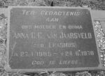 JAARSVELD Anna G.C., van nee ERASMUS 1885-1976