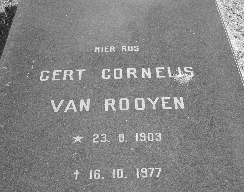 ROOYEN Gert Cornelis, van 1903-1977