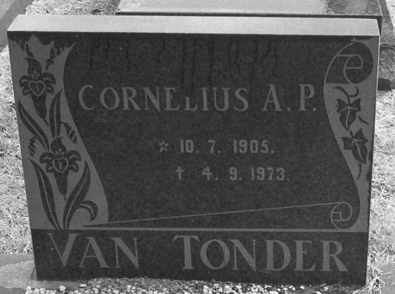 TONDER Cornelius A.P., van 1905-1973