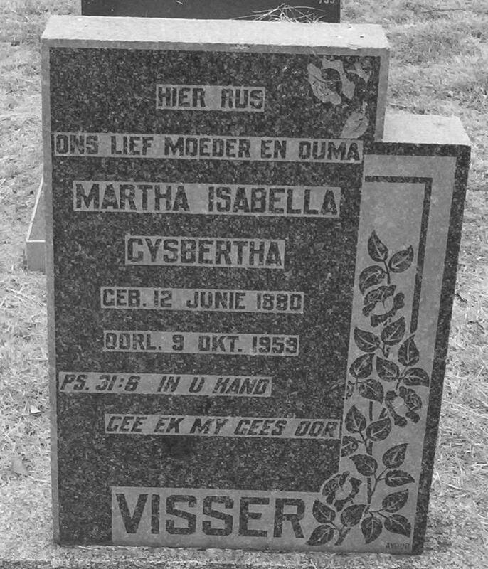 VISSER Martha Isabella Gysbertha 1880-1959