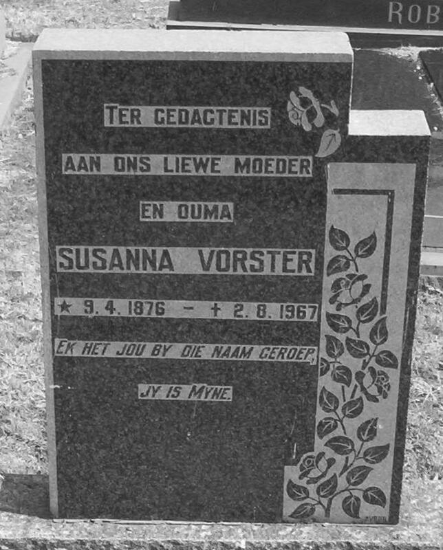 VORSTER Susanna 1876-1967