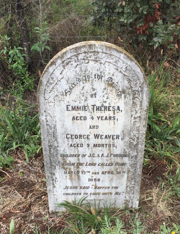 PURDON Emmie Theresa -1888 :: PURDON George Weaver -1888
