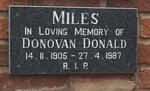 MILES Donovan Donald 1905-1987
