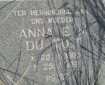 TOIT Anna E.M., du 1903-1991