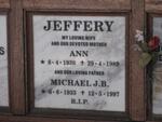 JEFFERY Michael J.B. 1933-1997 & Ann 1936-1989