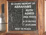 ABRAHAMS Ruth Agnes nee HUGO 1932-2006