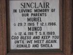 SINCLAIR Mungo 1911-1989 & Muriel 1915-1986