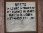 BEETS Harold John 1931-1991