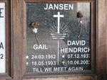 JANSEN David Hendrick 1937-2003 :: JANSEN Gail 1962-1993