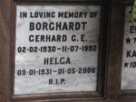 BORGHARDT Gerhard G.E. 1930-1992 & Helga 1931-2008