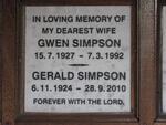 SIMPSON Gerald 1924-2010 & Gwen 1927-1992
