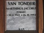 TONDER Marthinus Jacobus, van 1941-1993