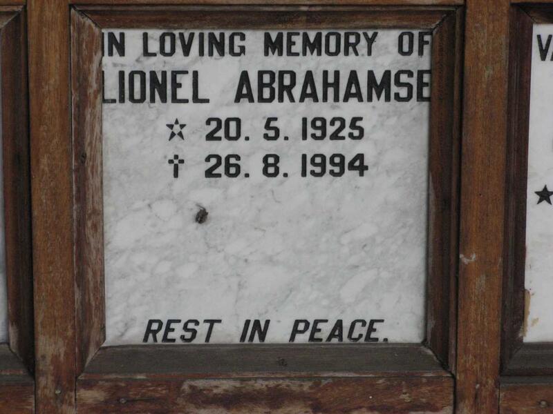 ABRAHAMSE Lionel 1925-1994