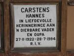 CARSTENS Hannes 1922-1994