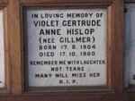 HISLOP Violet Gertrude Anne nee GILLMER 1904-1980