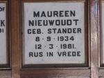 NIEUWOUDT Maureen nee STANDER 1934-1981