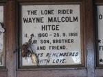 HITGE Wayne Malcolm 1960-1981