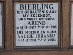 BIERLING Arend 1927-1983 & Aaltje Johanna 1931-2004