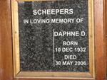 SCHEEPERS Daphne D. 1932-2006