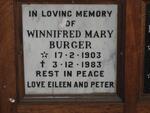 BURGER Winnifred Mary 1903-1983
