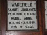 WAKEFIELD Samuel Johannes 1908-1983 & Muriel Annie 1916-1990