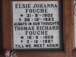 FOUCHE Thomas Richard 1908-1987 & Elsie Johanna 1902-1983