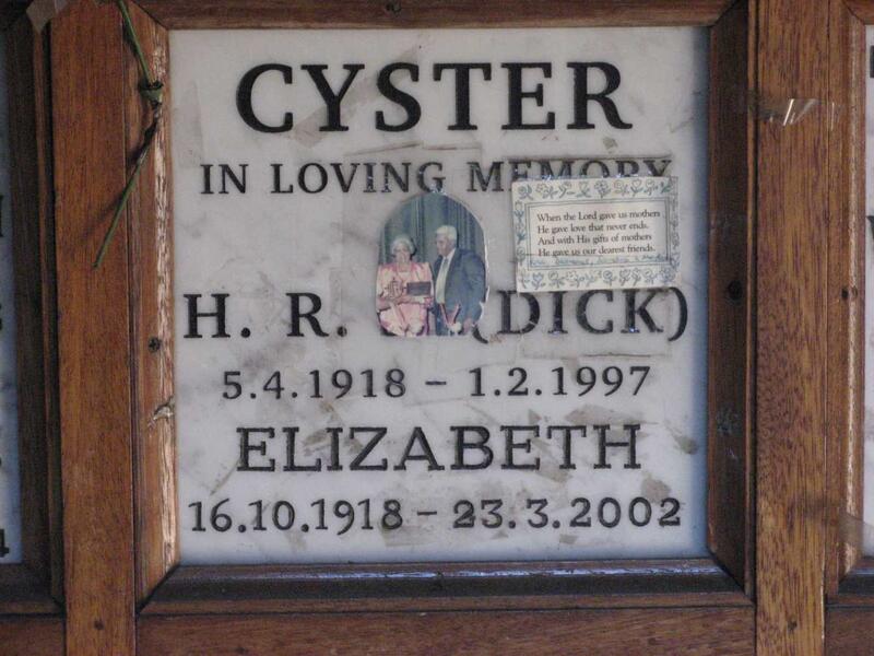 CYSTER H.R. 1918-1997 & Elizabeth 1919-2002