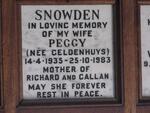 SNOWDEN Peggy nee GELDENHUYS 1935-1983