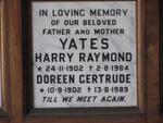 YATES Harry Raymond 1902-1984 & Doreen Gertrude 1902-1989