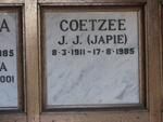 COETZEE J.J. 1911-1985