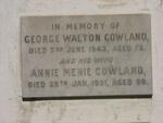 GOWLAND George Walton -1943 & Annie Menie -1951