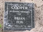 COOPER Brian Fox 1935-2007